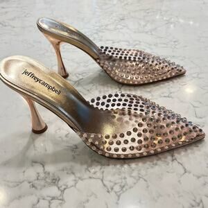 Jeffrey Campbell X Anthropologie Ziva Heel Rhinestone Studded Pointed Toe 9.5